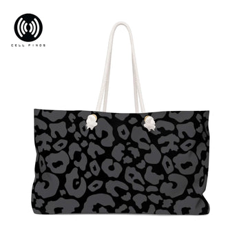 Cute Black Leopard Weekender Bag