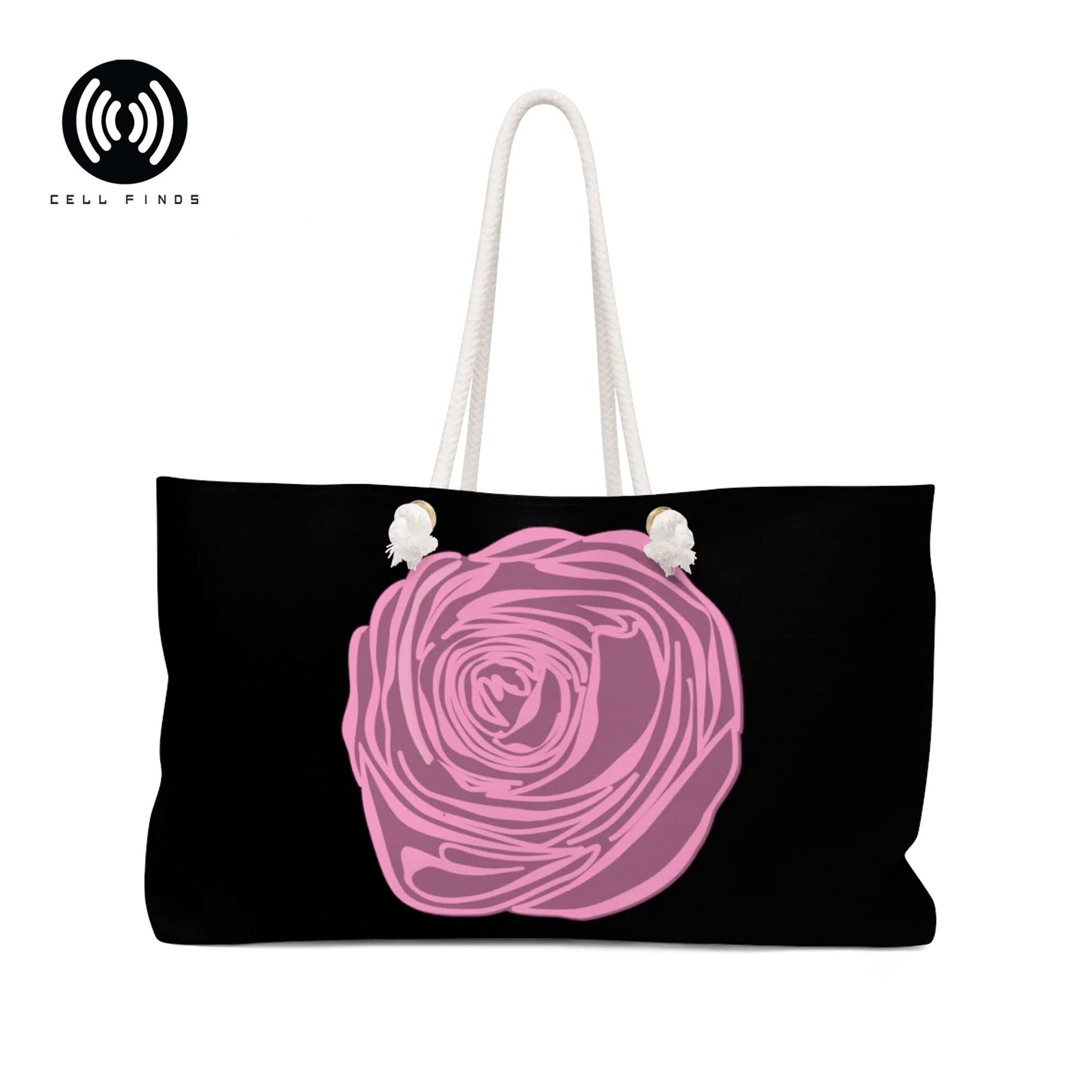 Cute  Black & Pink Rose Weekender Bag