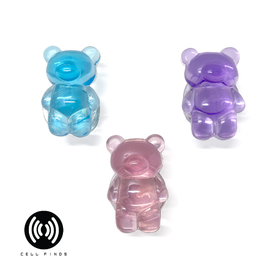 Epoxy Resin 3D Crystal Bear Mobile Phone Grip Stand