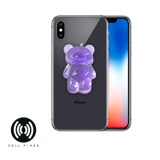 Epoxy Resin 3D Crystal Bear Mobile Phone Grip Stand