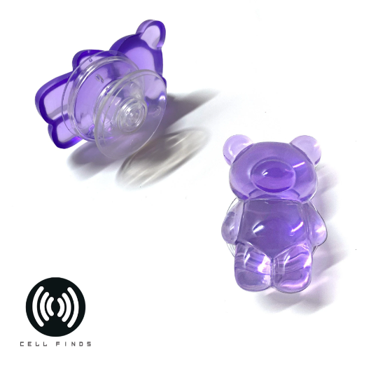 Epoxy Resin 3D Crystal Bear Mobile Phone Grip Stand