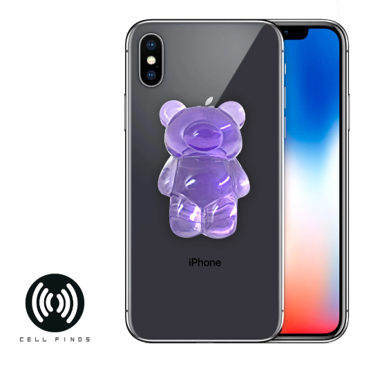 Epoxy Resin 3D Crystal Bear Mobile Phone Grip Stand