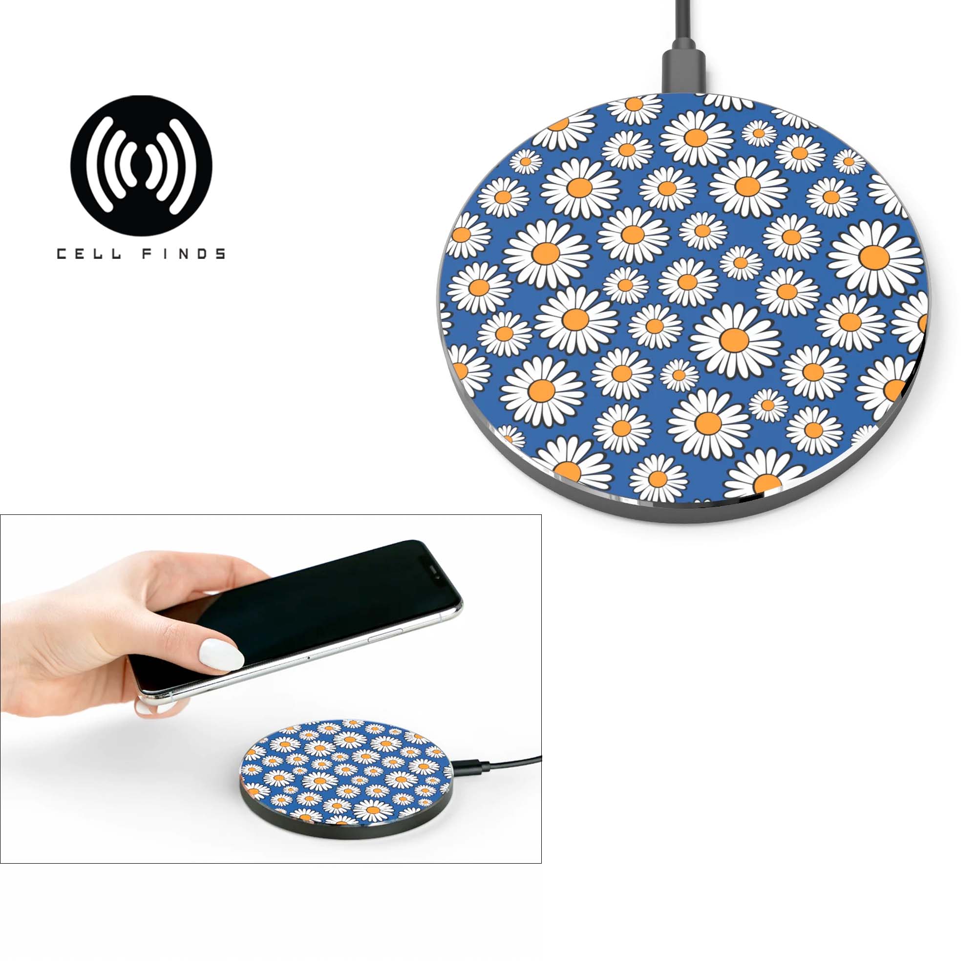 Cute Wireless Charger Daisy Print