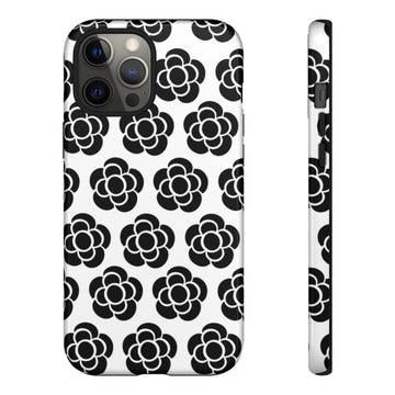 Cute Black & White Flower iPhone Case -All sizes