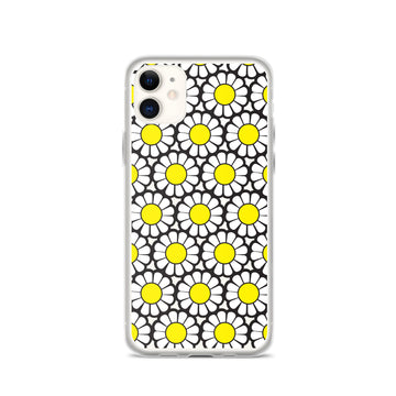 Black & White Daisy Pattern iPhone Case -All Sizes