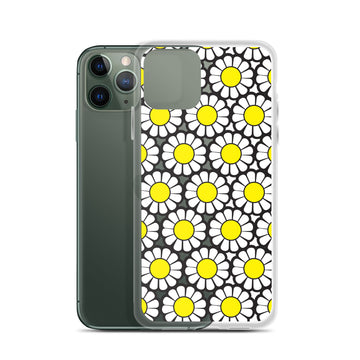 Black & White Daisy Pattern iPhone Case -All Sizes