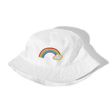 Rainbow with Cloud Organic Bucket HHat