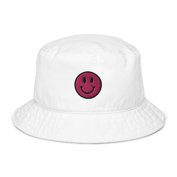 Cute Pink Happy Face Organic bucket hat