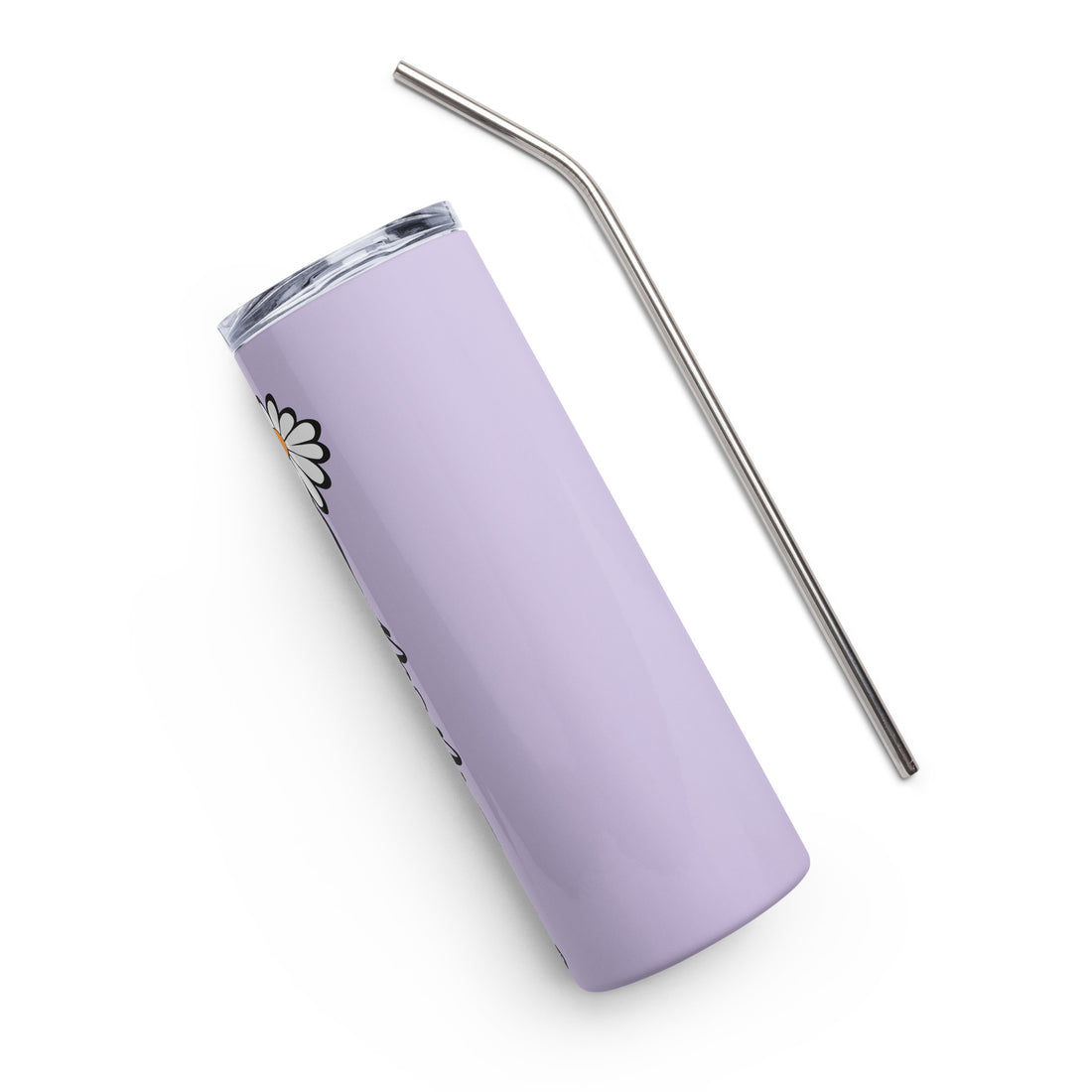Mom's Purple Stainless steel tumbler with Daisy flower