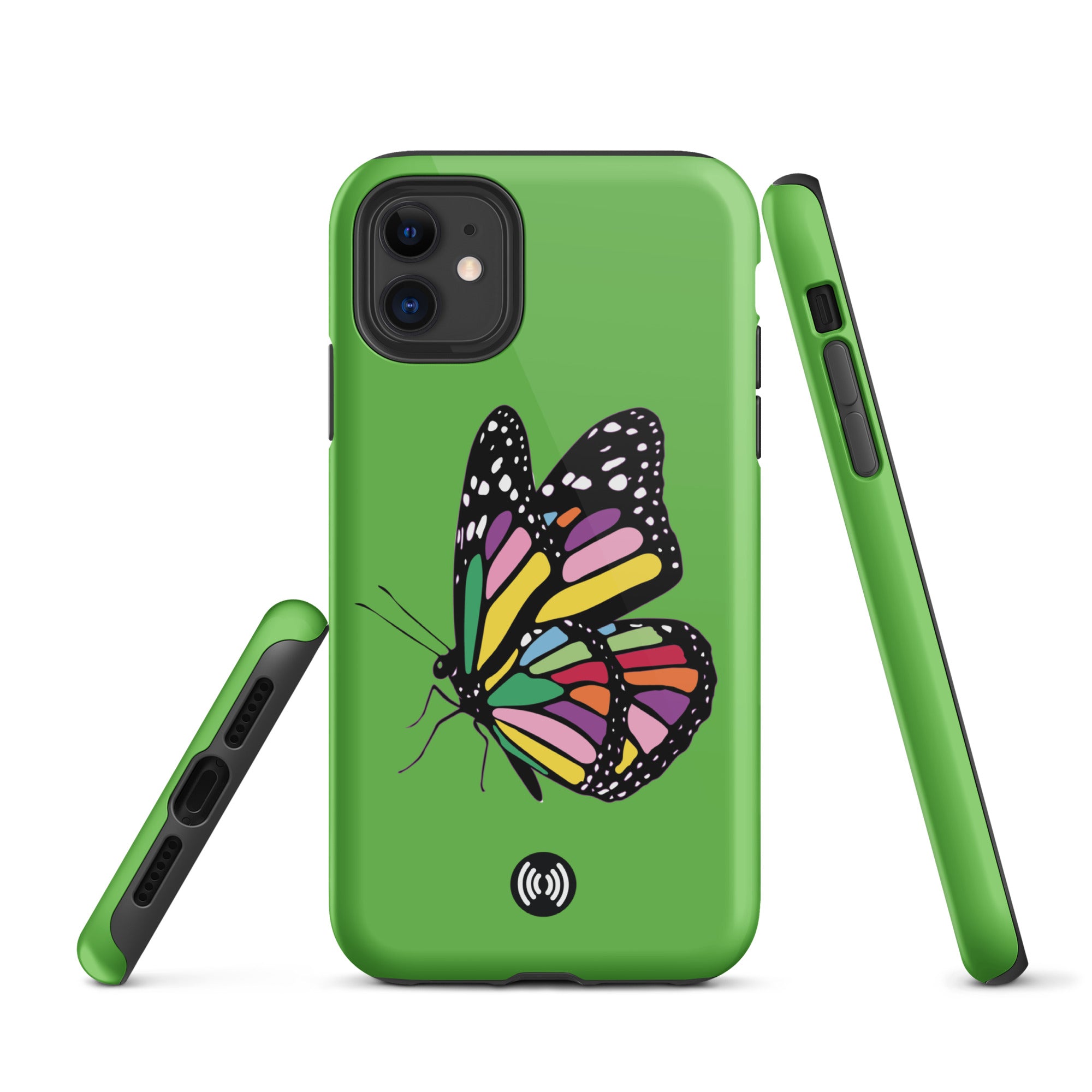 Colorful Butterfly with Green Background Tough Case for iPhone®