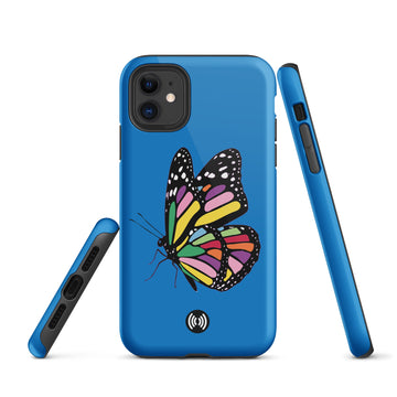 Colorful Butterfly with Blue Background Tough Case for iPhone®