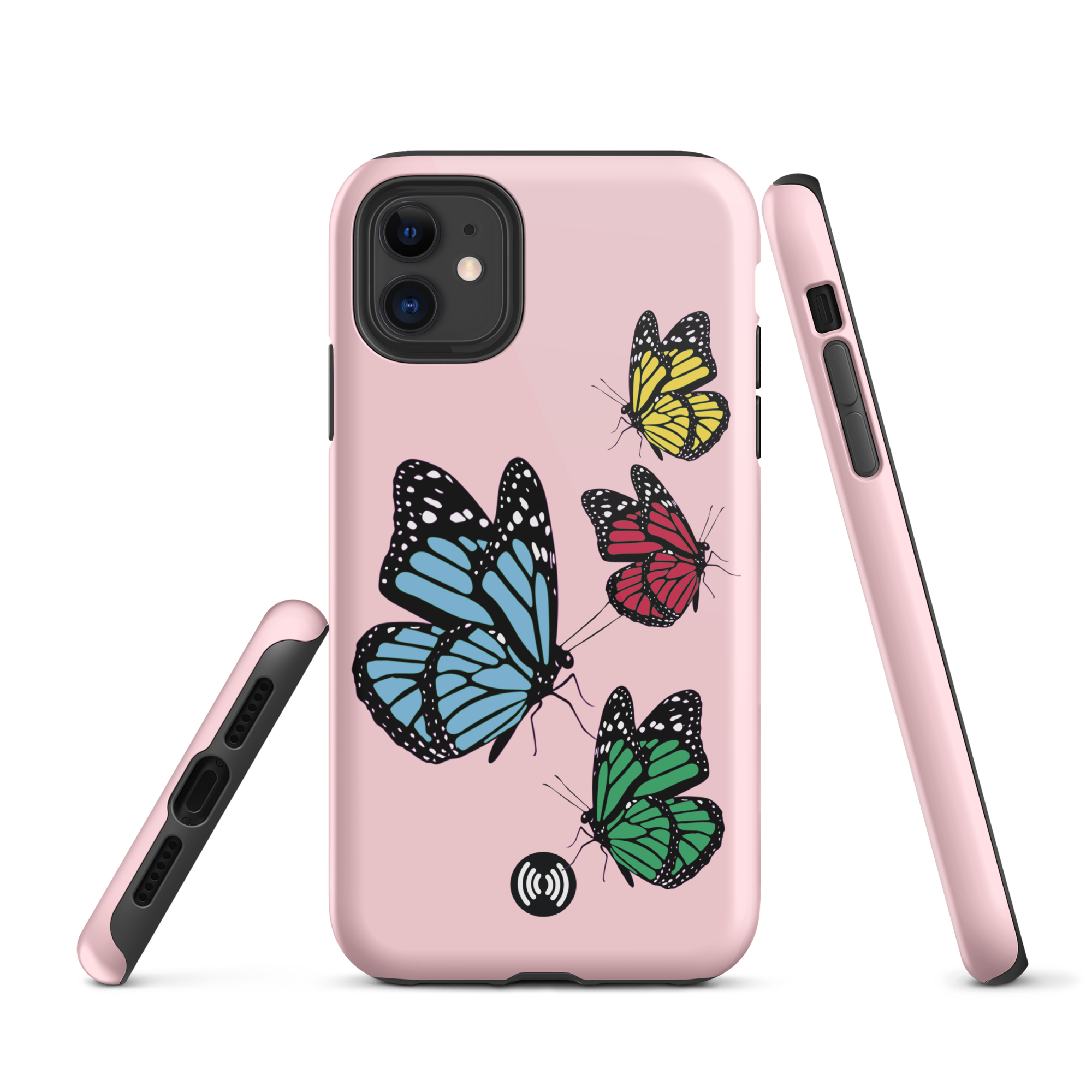 Butterfly Cluster In Pink Background Tough Case for iPhone®