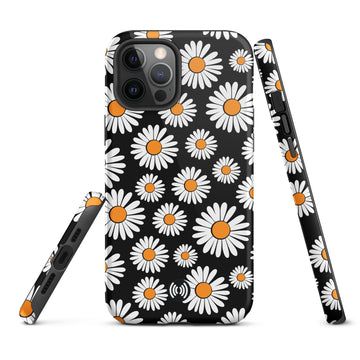 White Daisy Black and White Tough Case for iPhone®