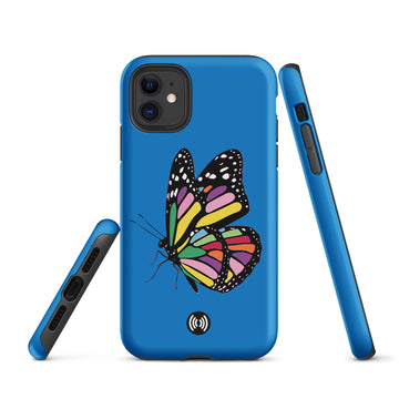 Colorful Butterfly with Blue Background Tough Case for iPhone®