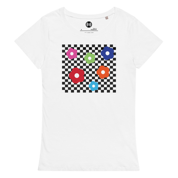 Cute Check With Colorful Flowers Women’s basic organic t-shirt