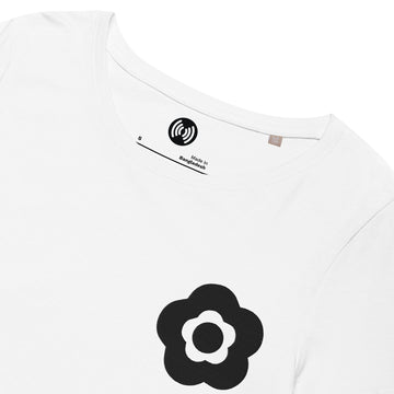 Black Embroidered Flower Women’s basic organic t-shirt
