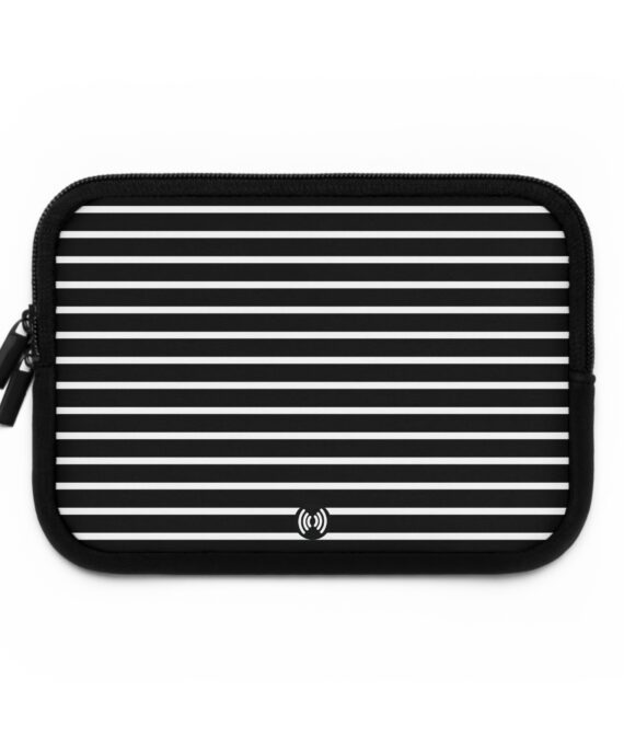 Black & White Striped Neoprene Laptop Case, Shock-Absorbent | Cellfinds