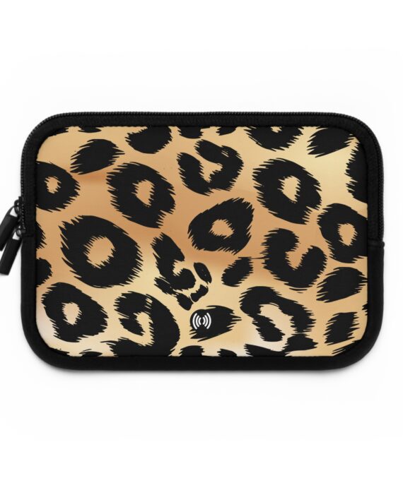 Leopard – Black & Tan Protective Laptop & Tablet Case, Fashion Tech Pouch