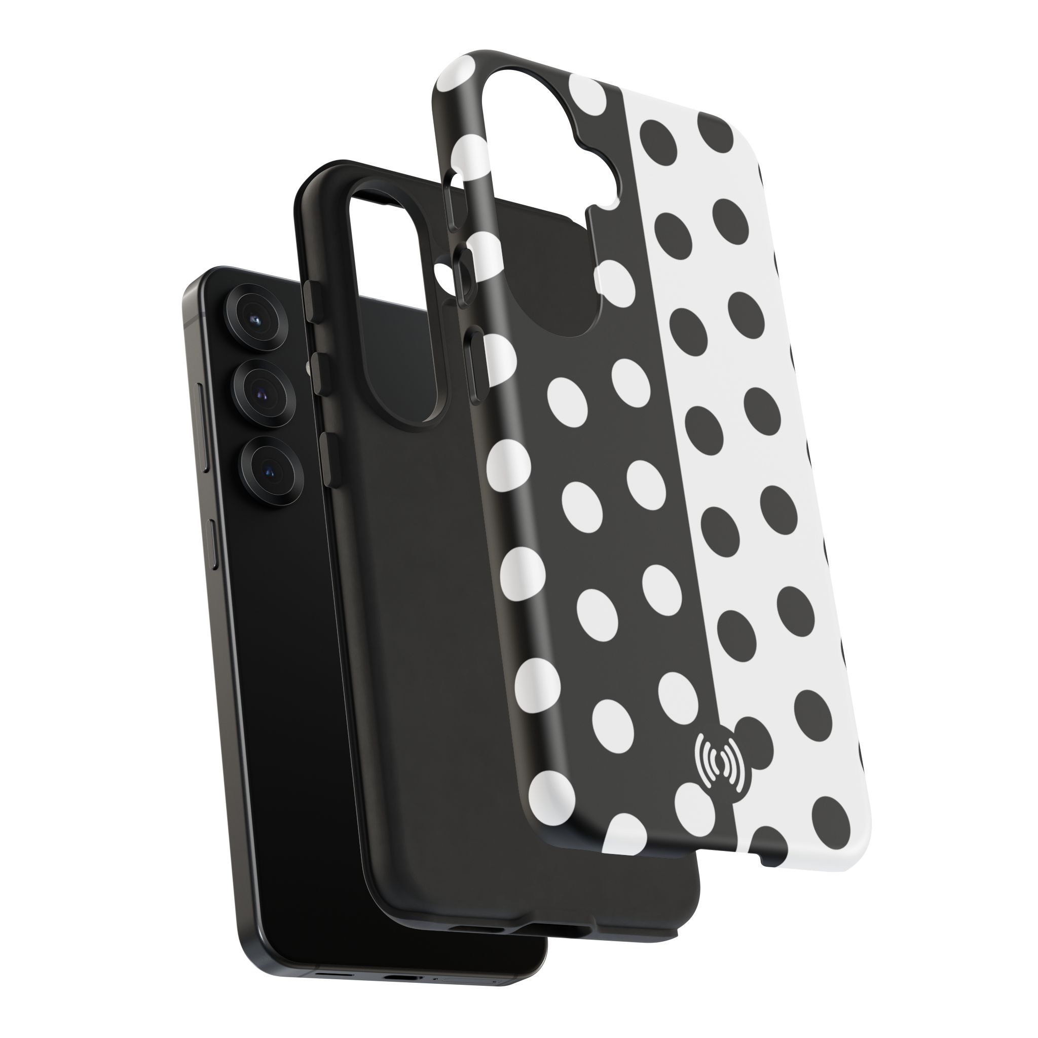 Polka Dot Black & White Split Design Phone Case — Cellfinds - Image 90