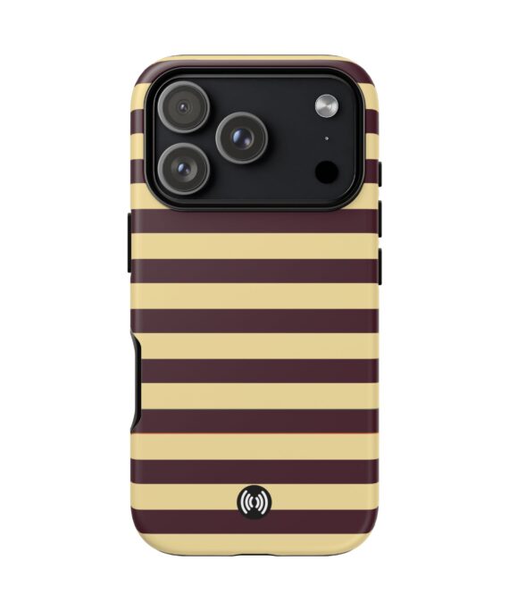 Brown & Beige Striped Protective iPhone Case