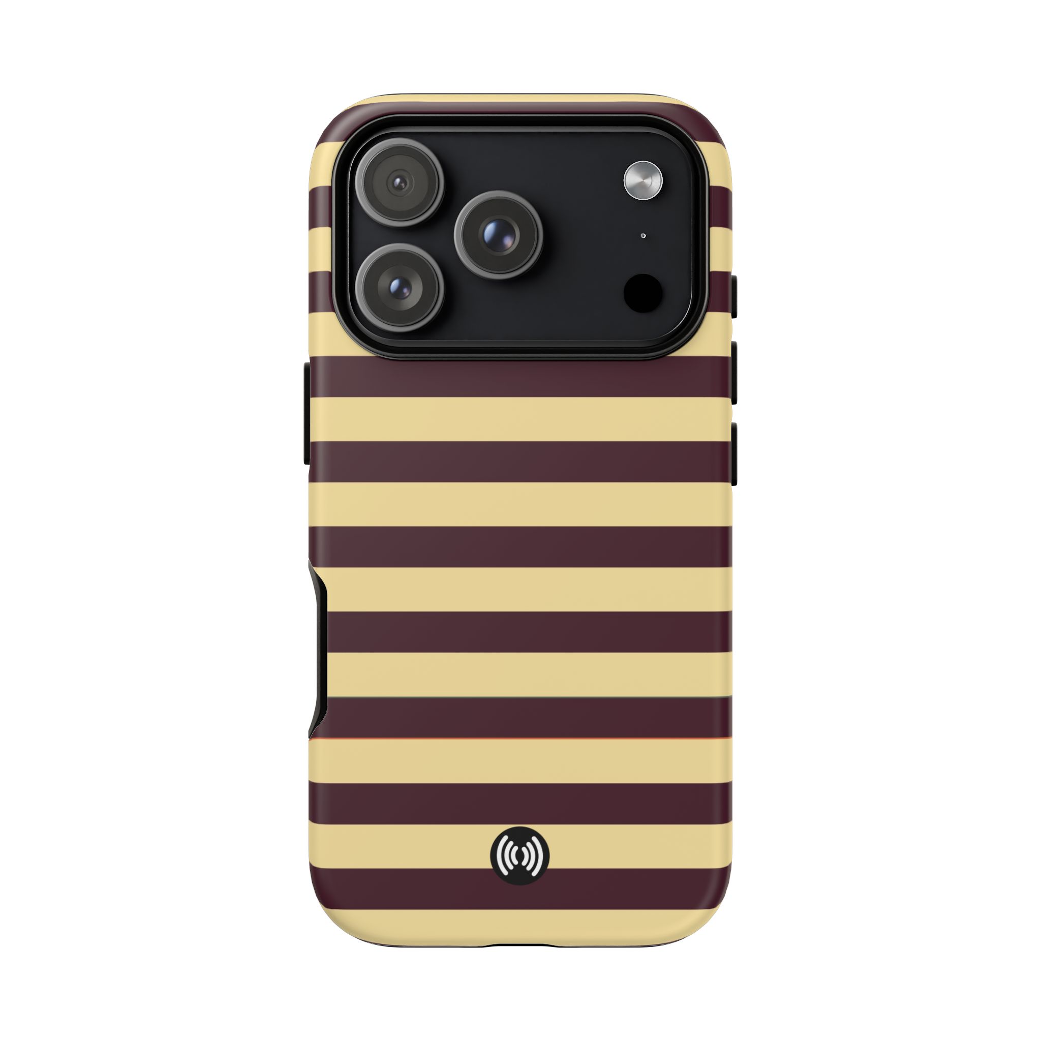 Brown & Beige Striped Protective iPhone Case
