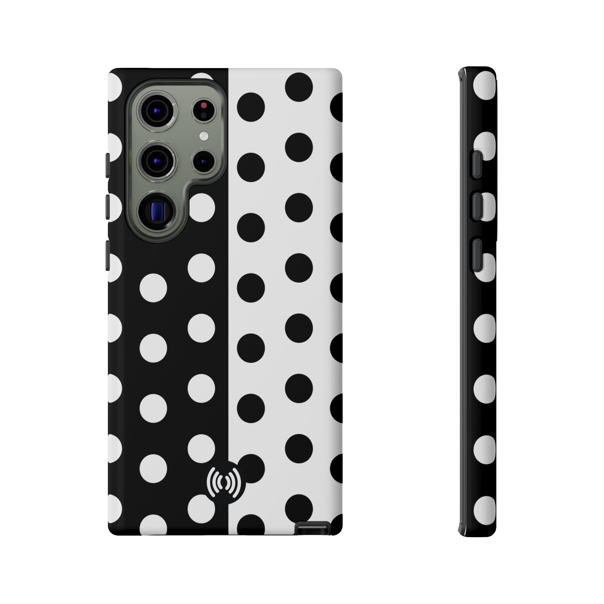 Polka Dot Black & White Split Design Phone Case — Cellfinds - Image 13