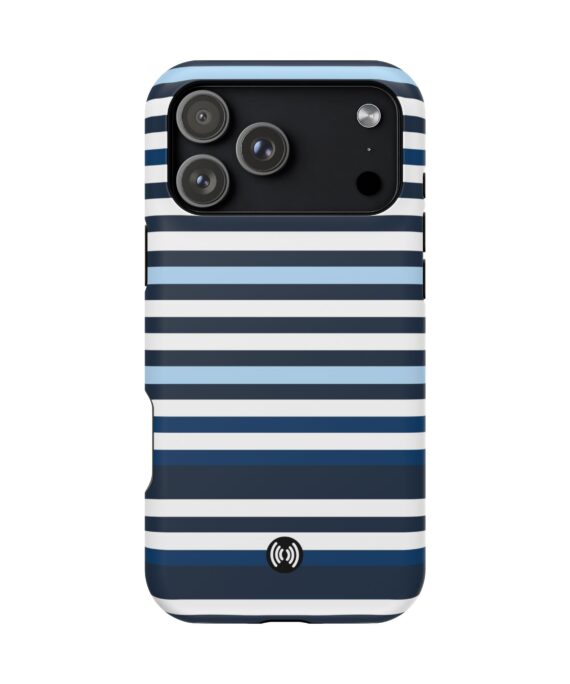 Navy & Sky Blue MagSafe® Striped Phone Case