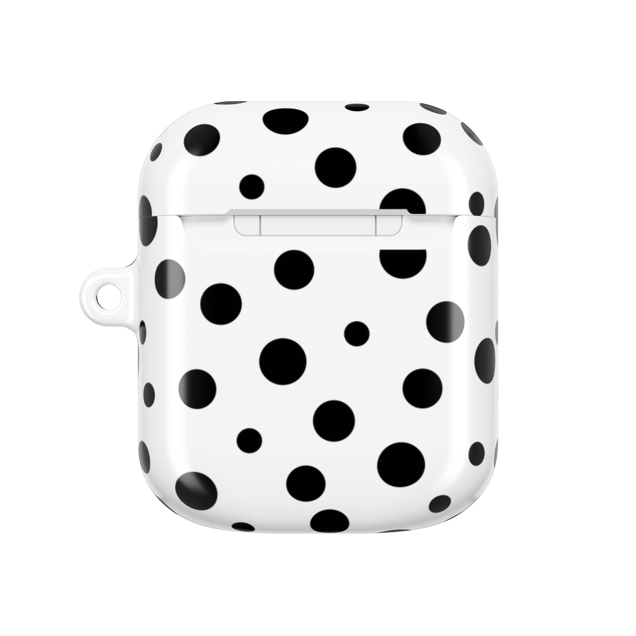 Black & White Polka Dot AirPods Case Cover with Keyring - Image 19