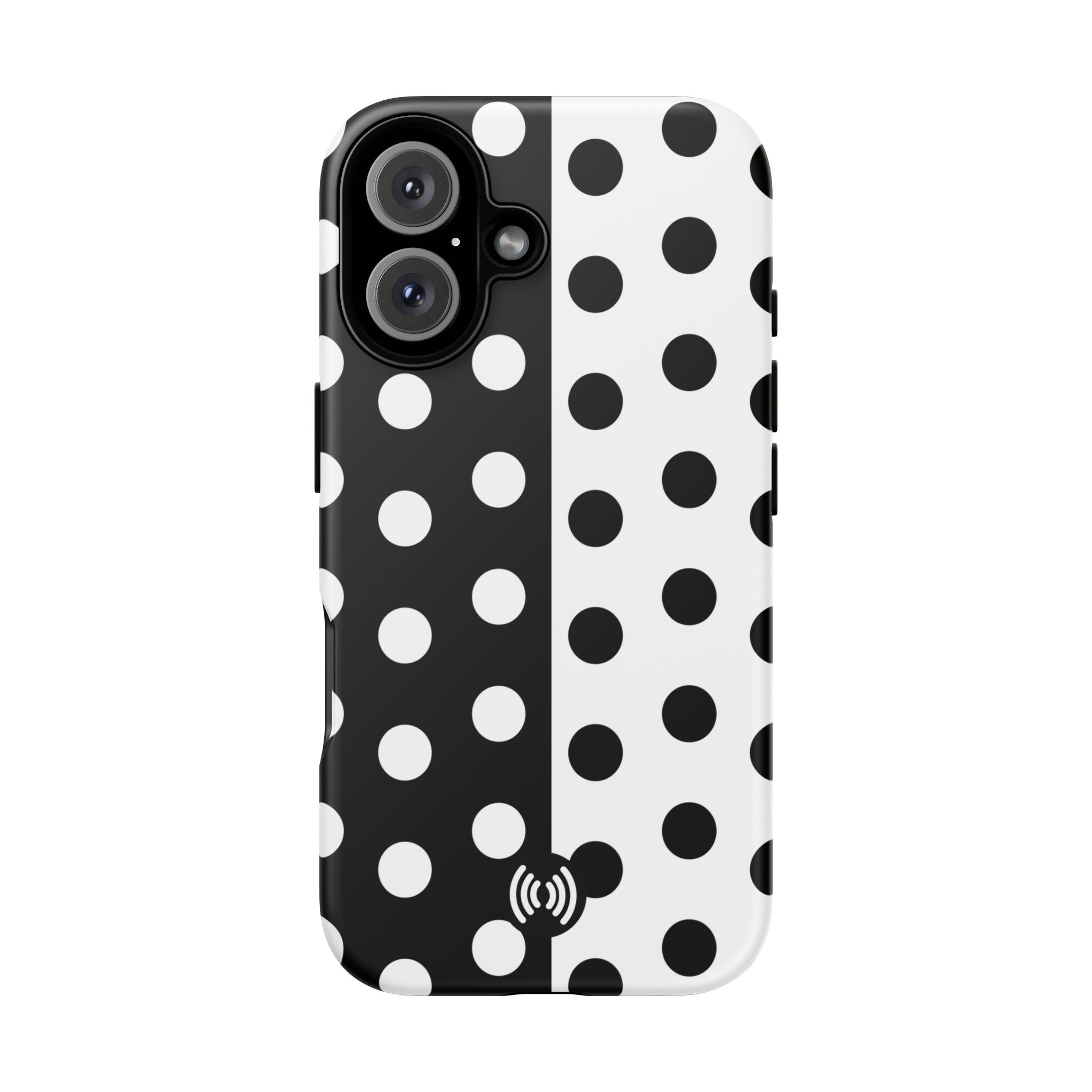 Polka Dot Black & White Split Design Phone Case — Cellfinds - Image 62
