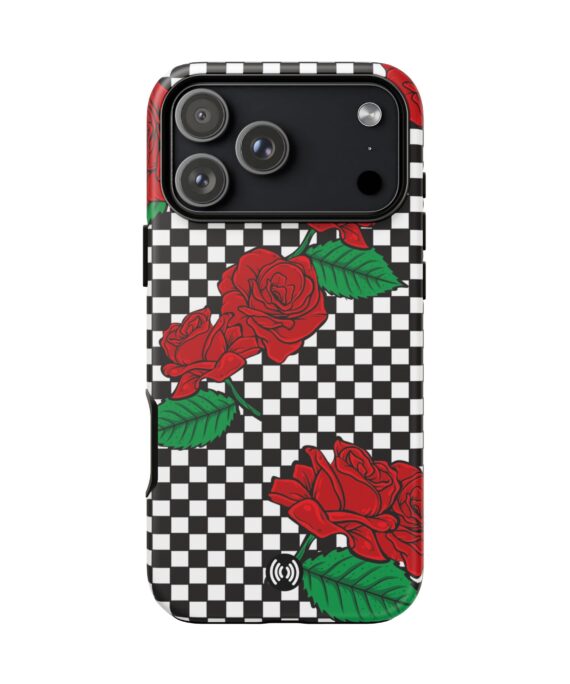 Checkerboard Red Rose Phone Case | Cellfinds