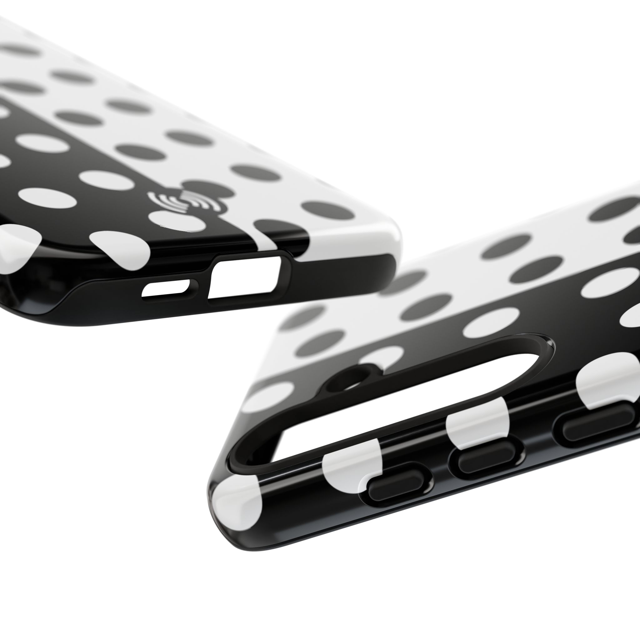 Polka Dot Black & White Split Design Phone Case — Cellfinds - Image 45