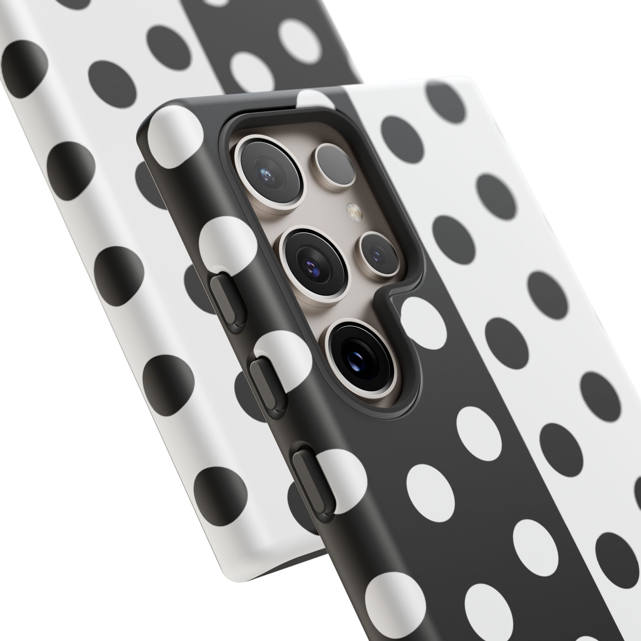 Polka Dot Black & White Split Design Phone Case — Cellfinds - Image 56