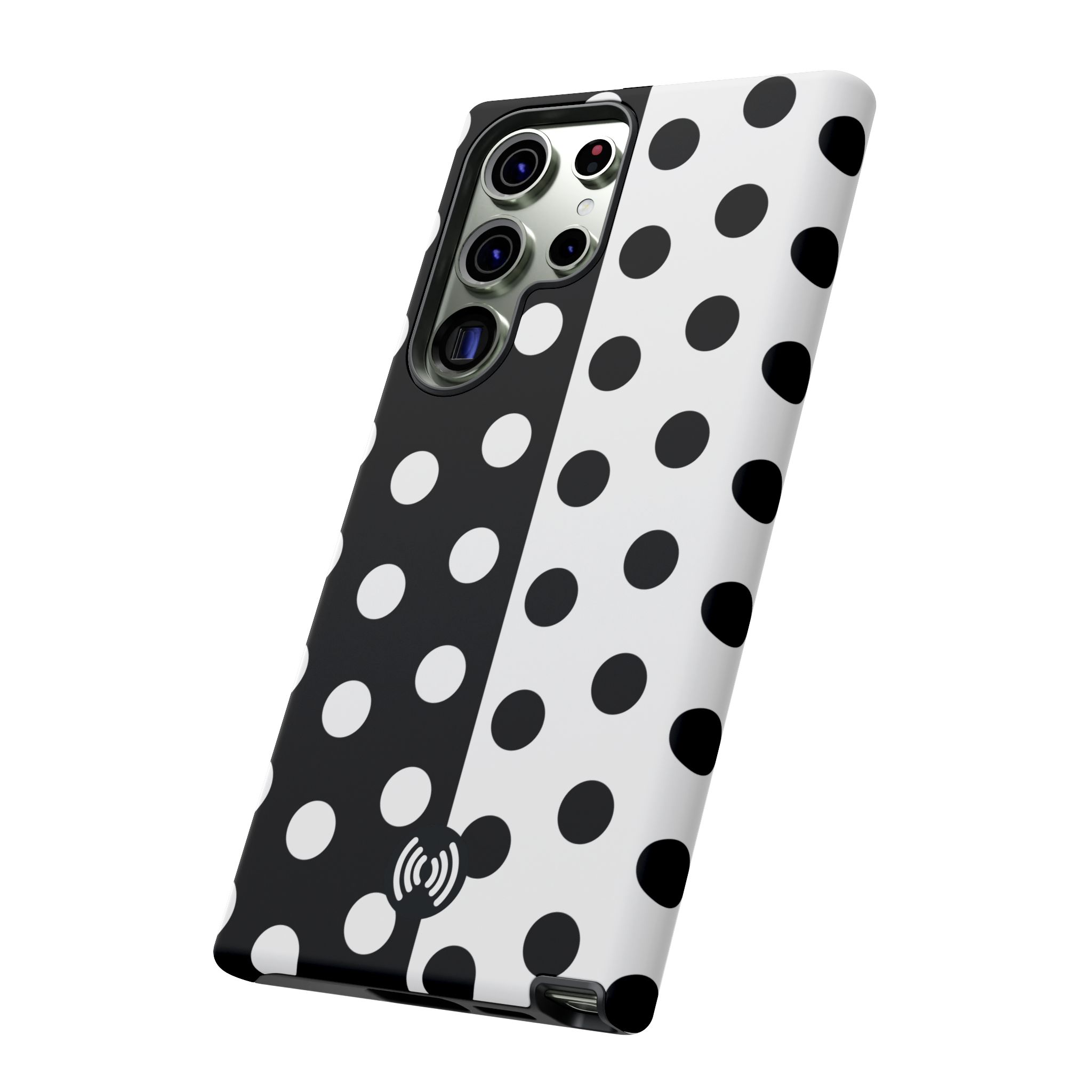 Polka Dot Black & White Split Design Phone Case — Cellfinds - Image 17