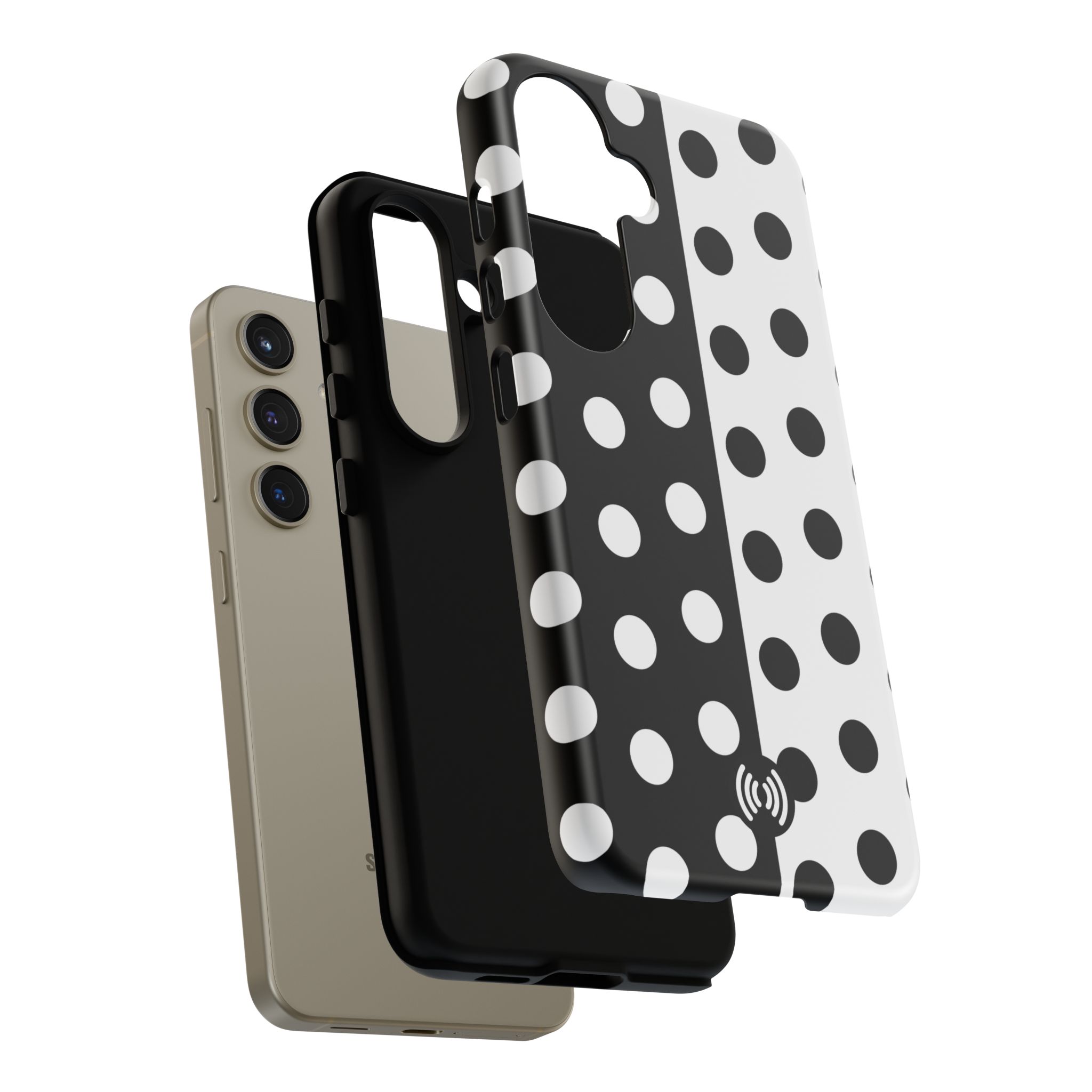 Polka Dot Black & White Split Design Phone Case — Cellfinds - Image 42