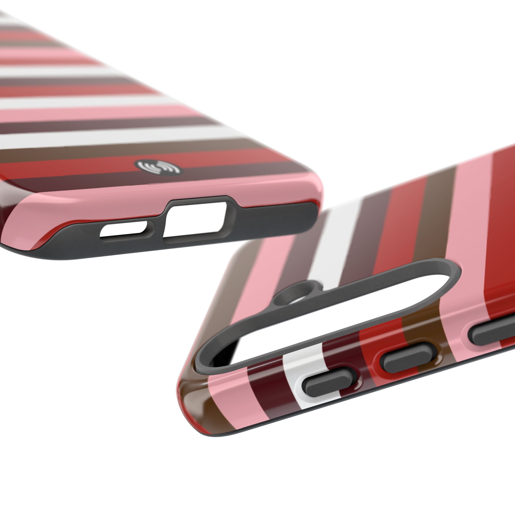 Striped Red & Pink Phone Case for iPhone Models & Samsung - Image 5