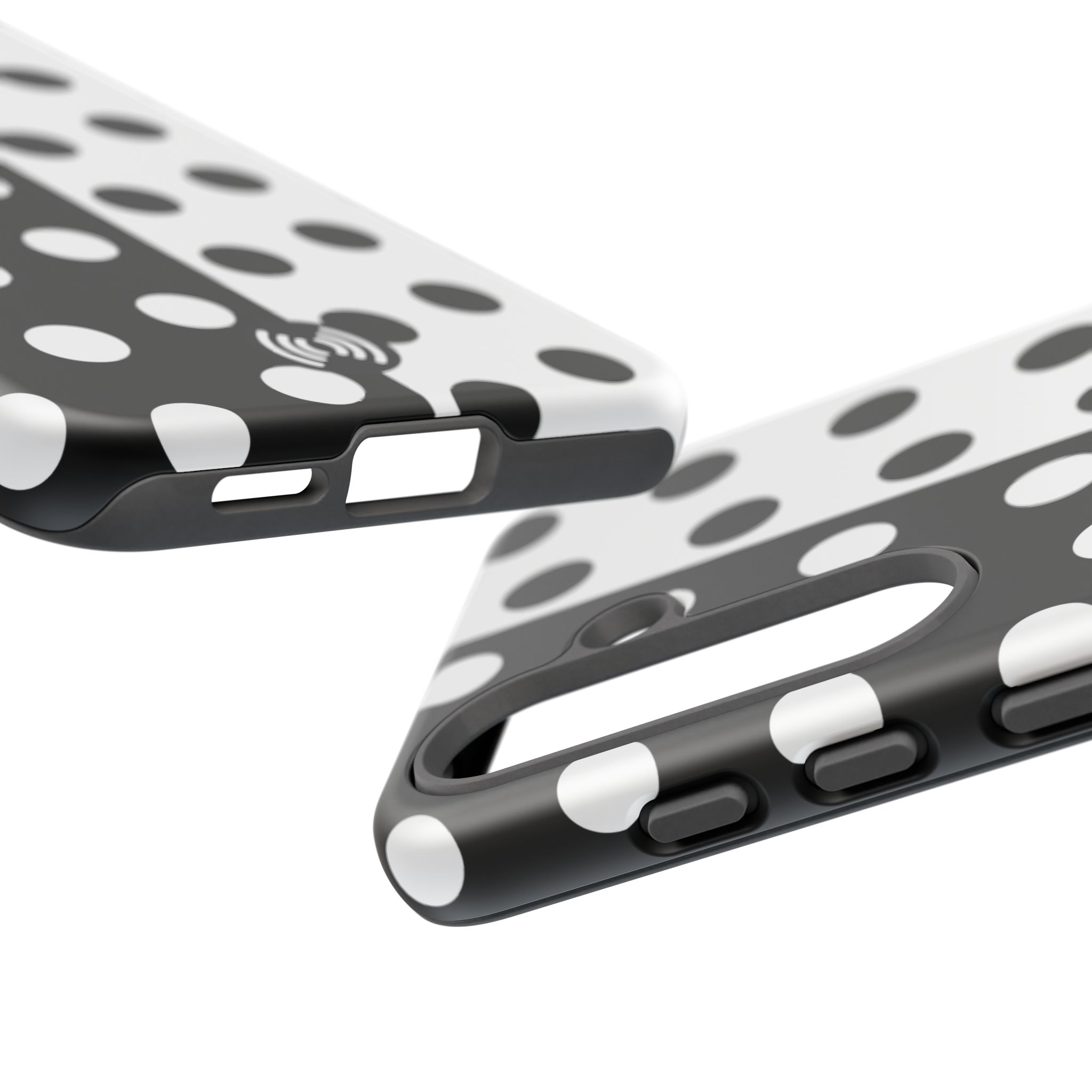 Polka Dot Black & White Split Design Phone Case — Cellfinds - Image 89