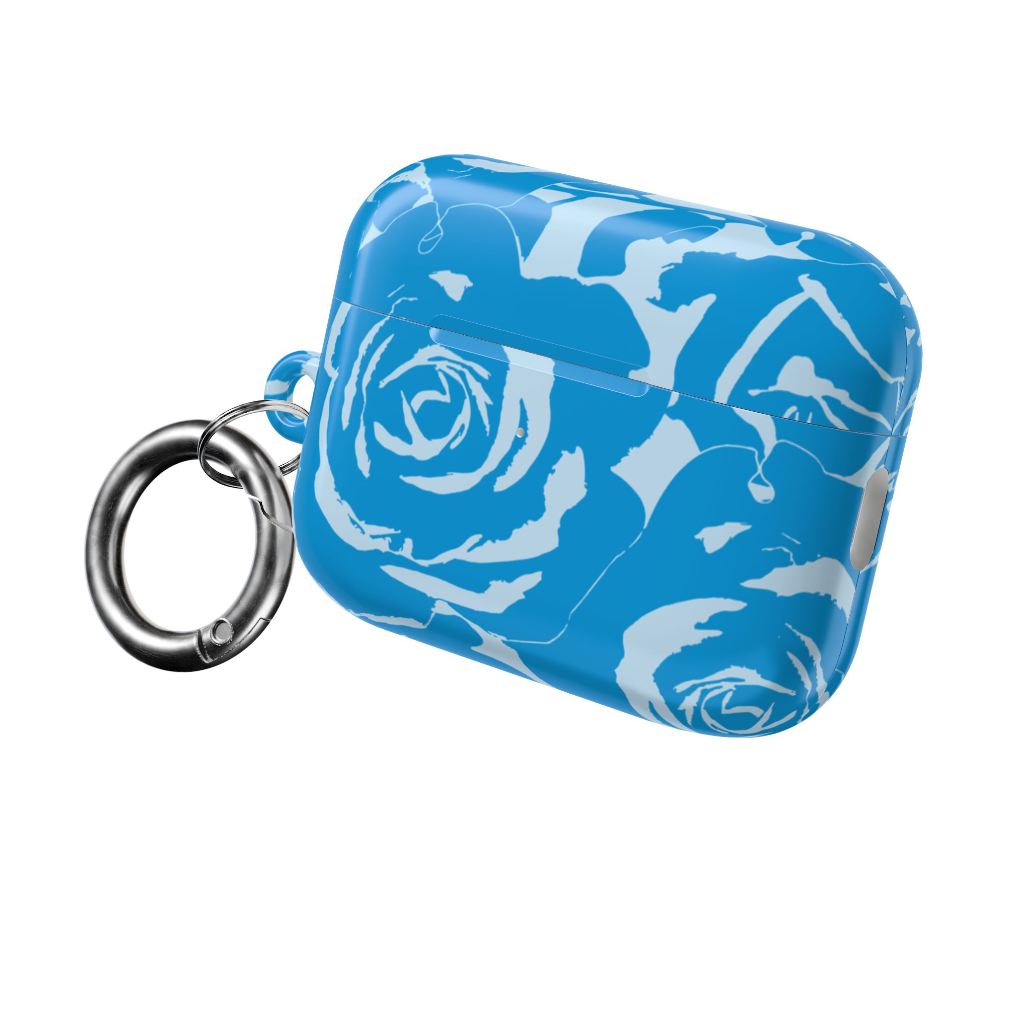 Blue Floral AirPods Case | Soft Aesthetic Earbud Case with Keychain - Image 16