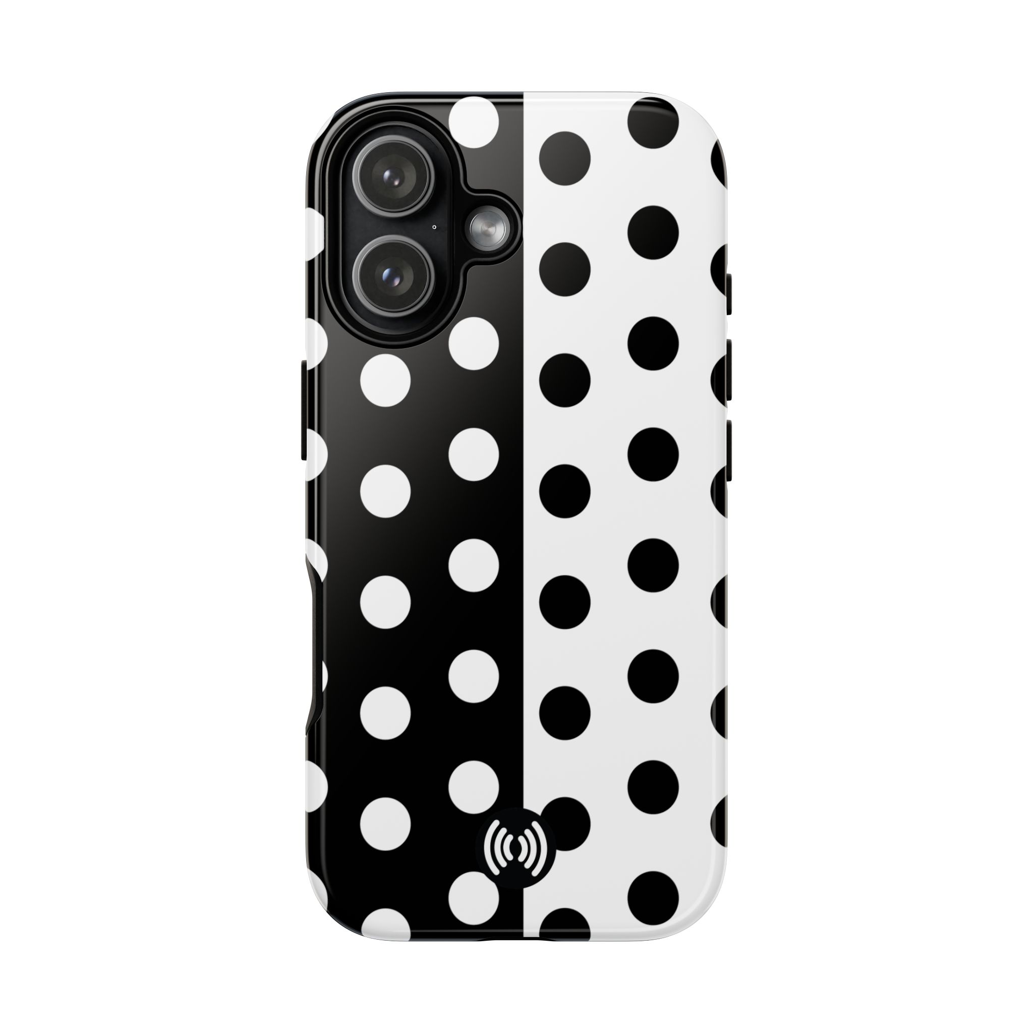 Polka Dot Black & White Split Design Phone Case — Cellfinds - Image 107