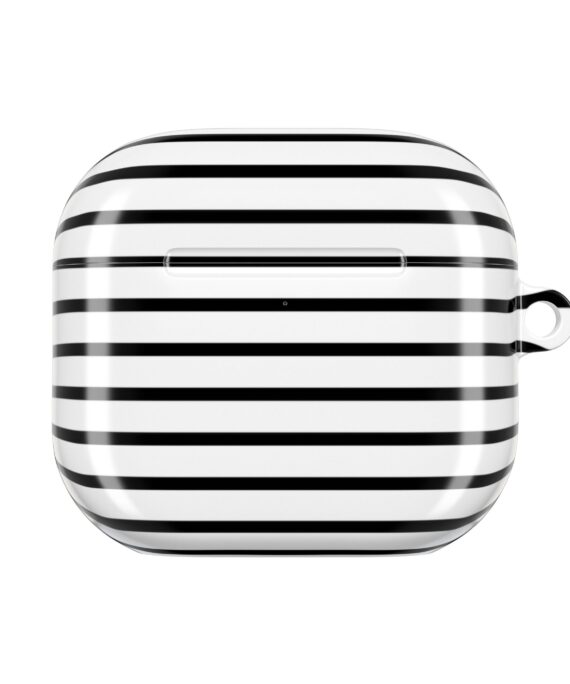 Bold Black-and-White Stripe AirPods Case