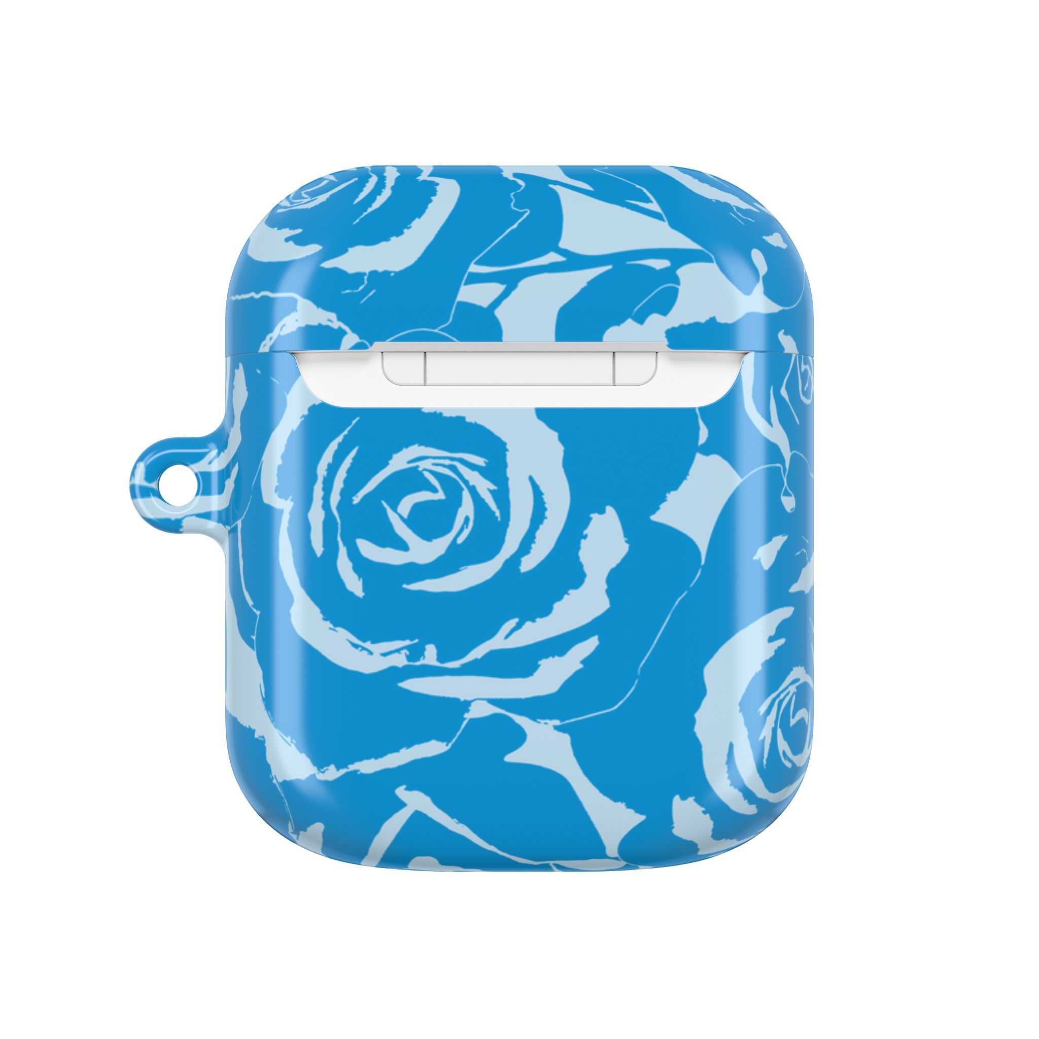 Blue Floral AirPods Case | Soft Aesthetic Earbud Case with Keychain - Image 19