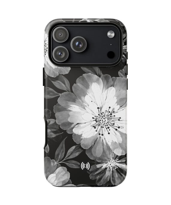 Black & White Watercolor Flower Phone Case
