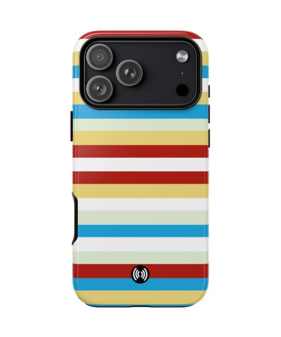 Retro Red, Blue & Yellow Striped Phone Case