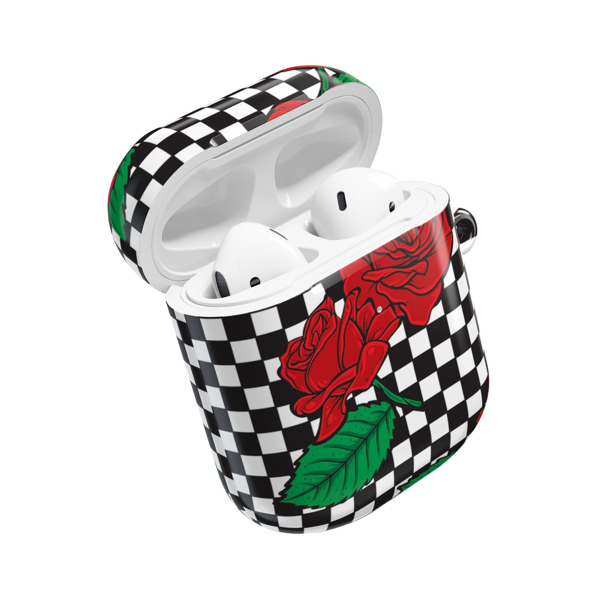 Checkerboard Rose AirPods Case with Keyring - Image 25