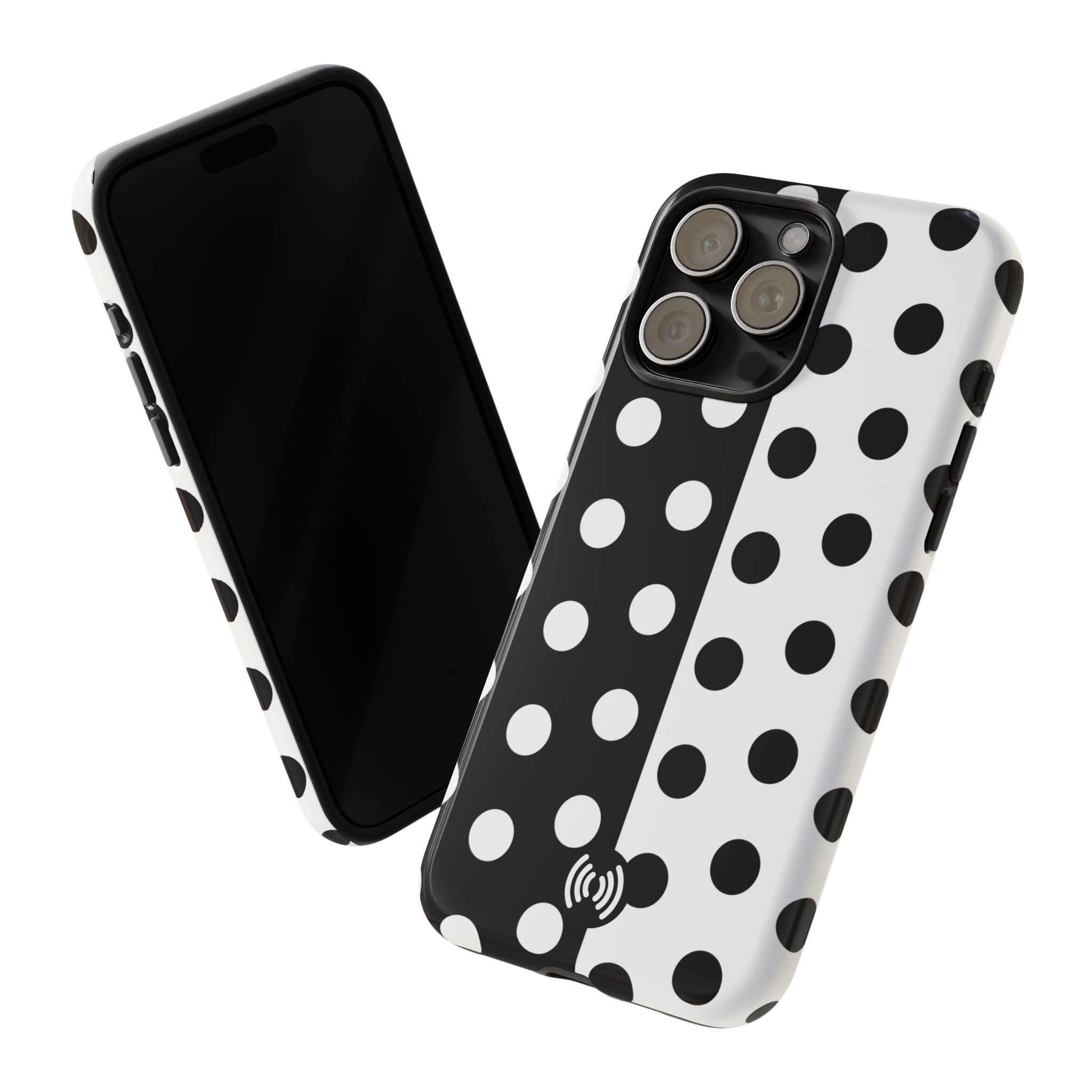 Polka Dot Black & White Split Design Phone Case — Cellfinds - Image 32