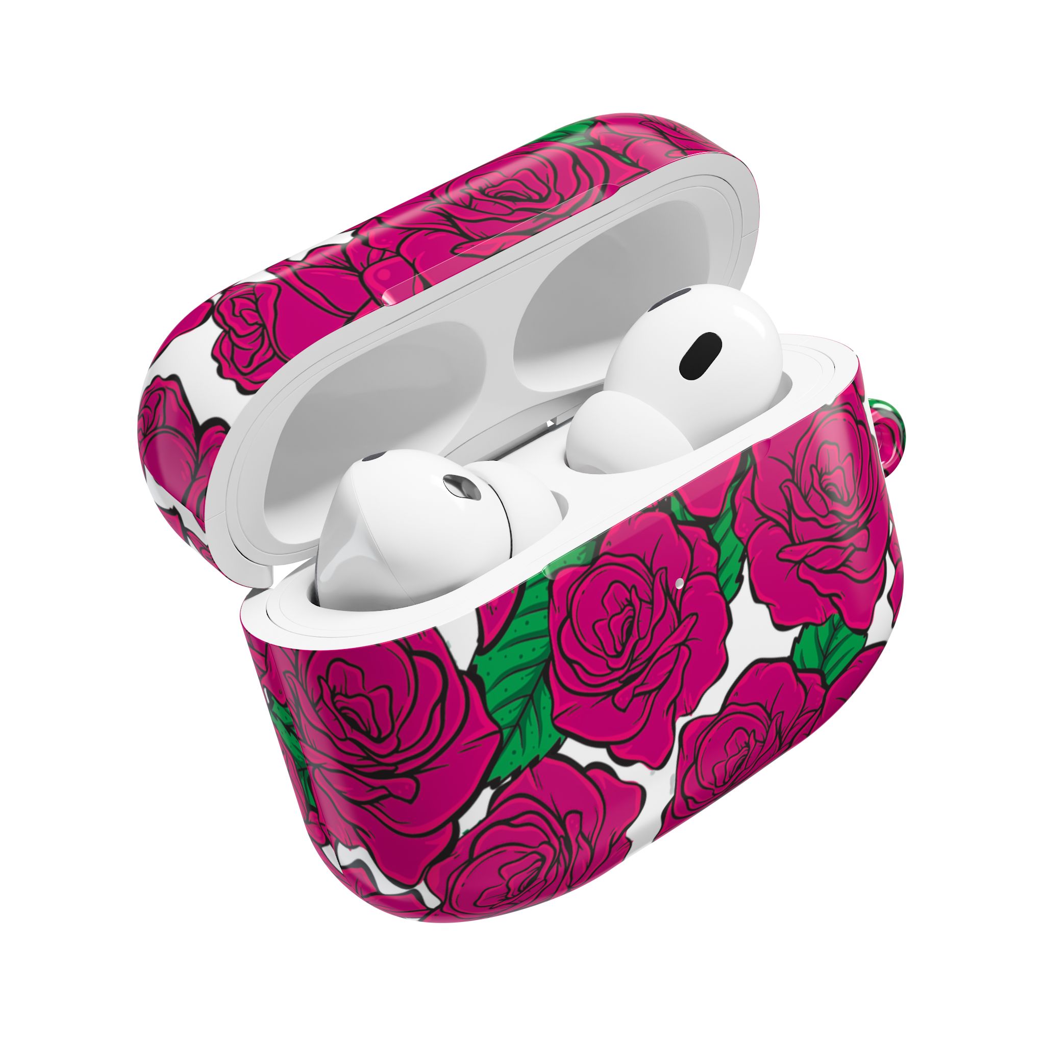 Magenta Rose AirPods Case with Keyring - Image 13