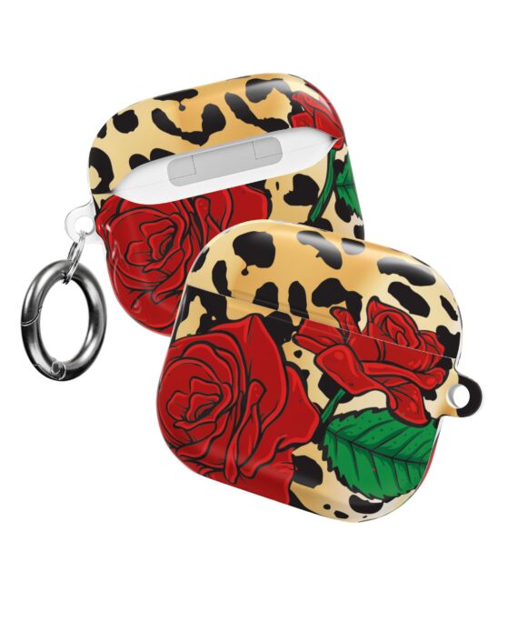 Leopard Rose AirPods Floral Leopard Case
