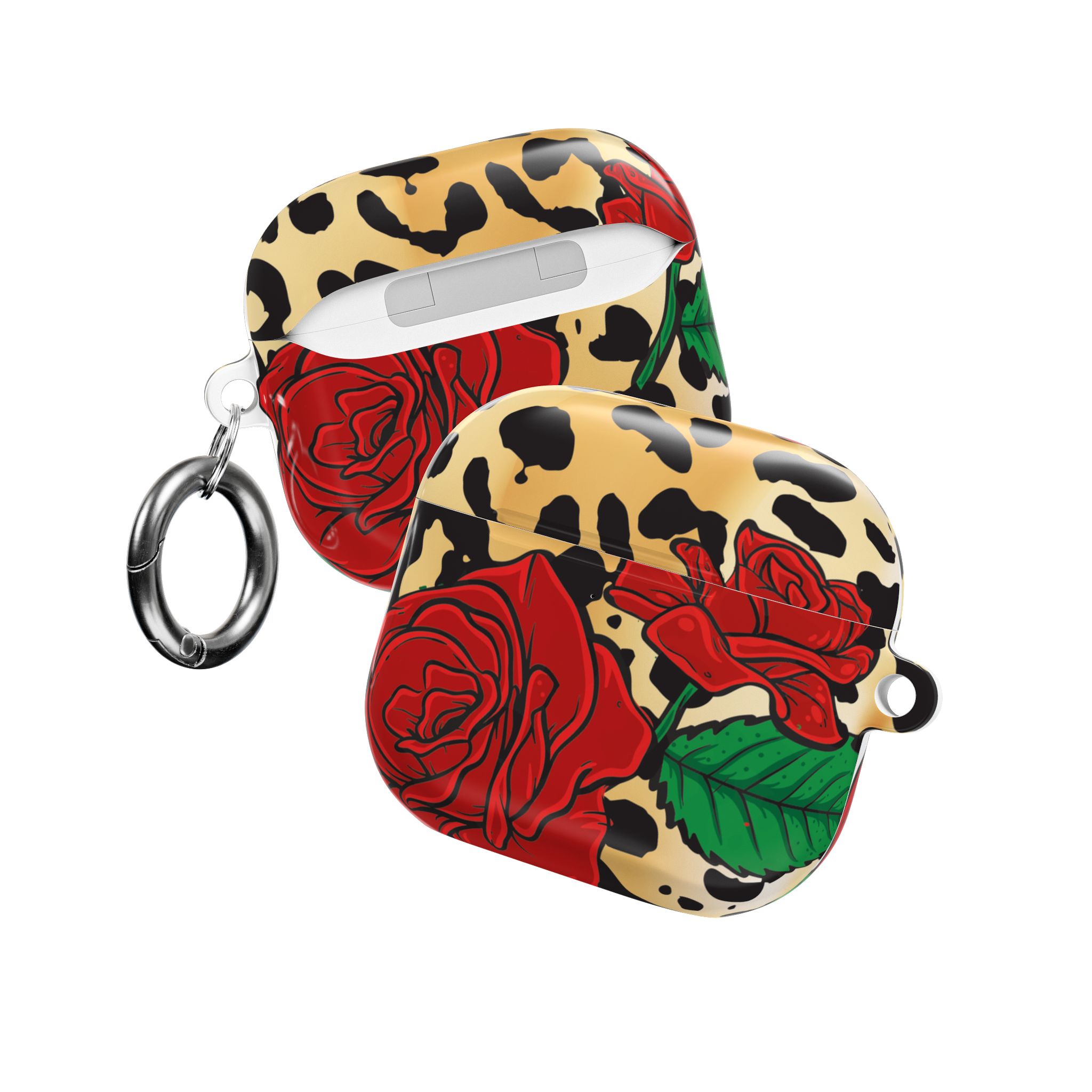 Leopard Rose AirPods Floral Leopard Case