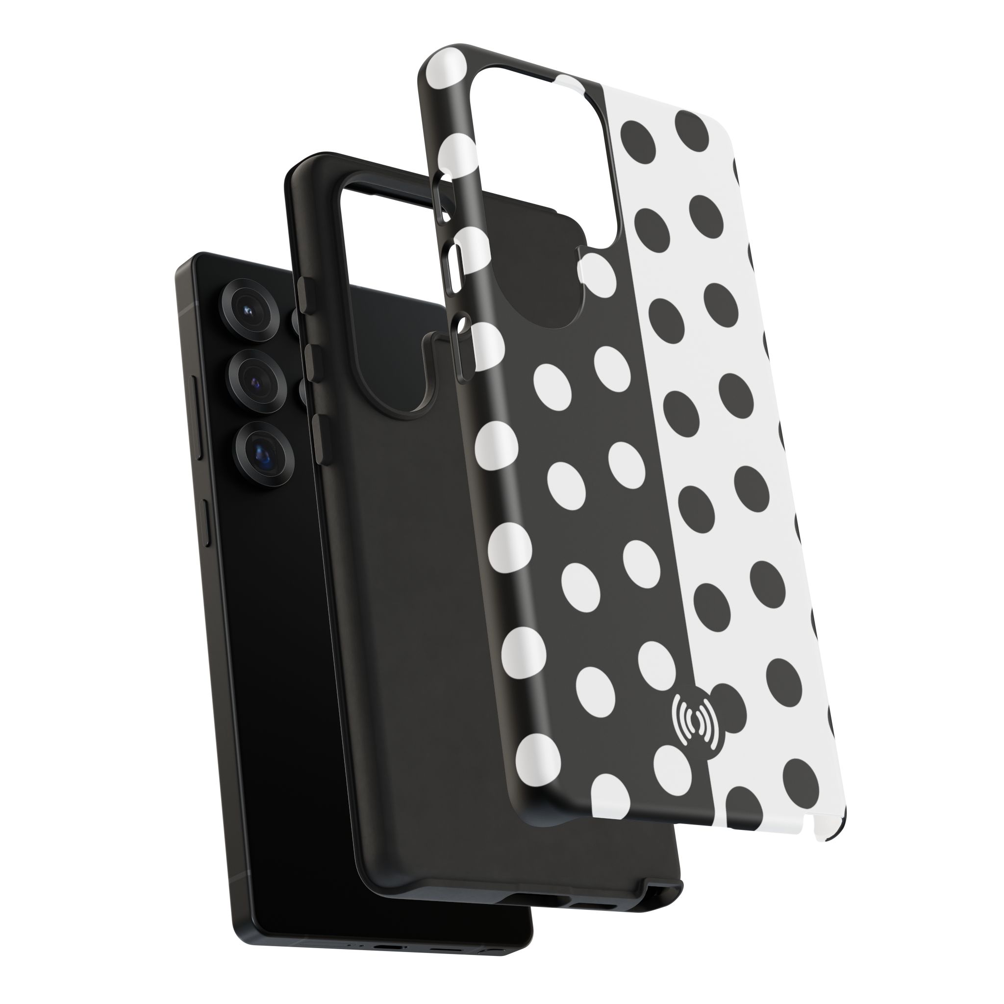 Polka Dot Black & White Split Design Phone Case — Cellfinds - Image 106