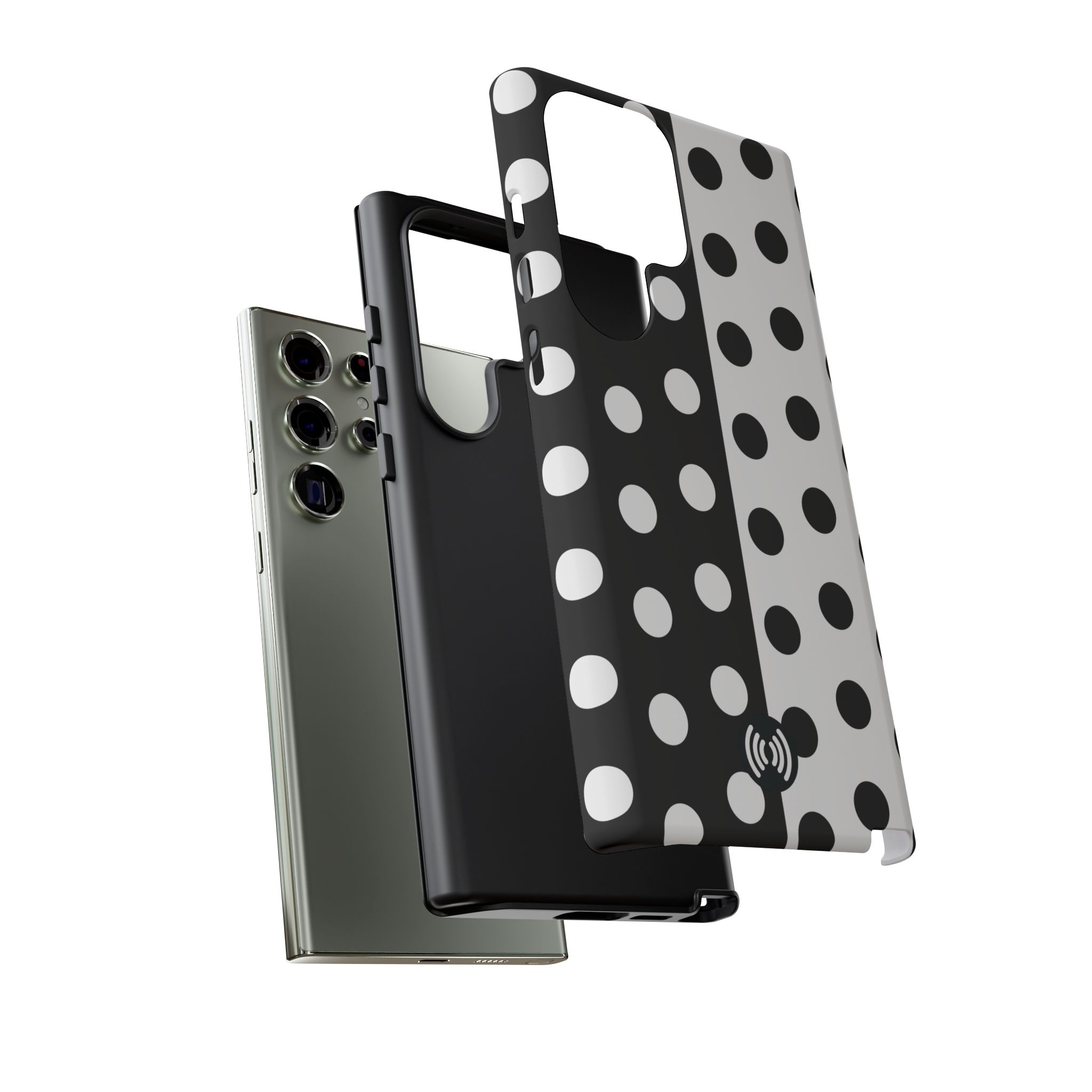 Polka Dot Black & White Split Design Phone Case — Cellfinds - Image 18