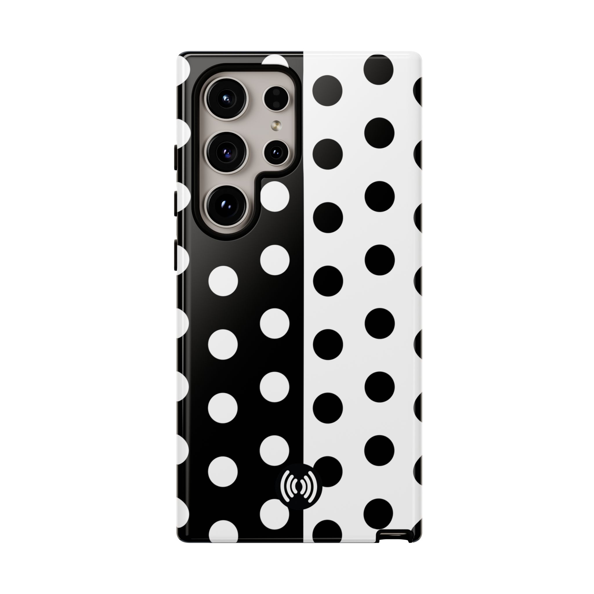 Polka Dot Black & White Split Design Phone Case — Cellfinds - Image 51